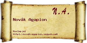 Novák Agapion névjegykártya
